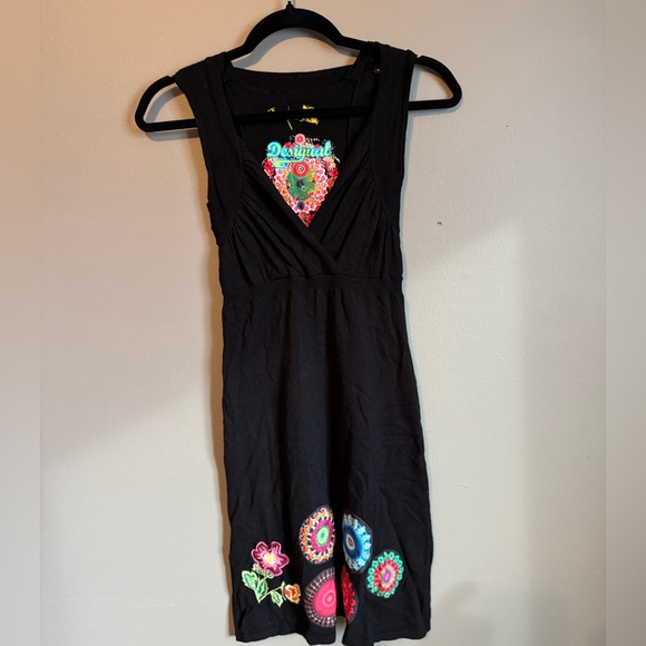 Desigual black dress with design Sz. Med - Picture 2 of 10